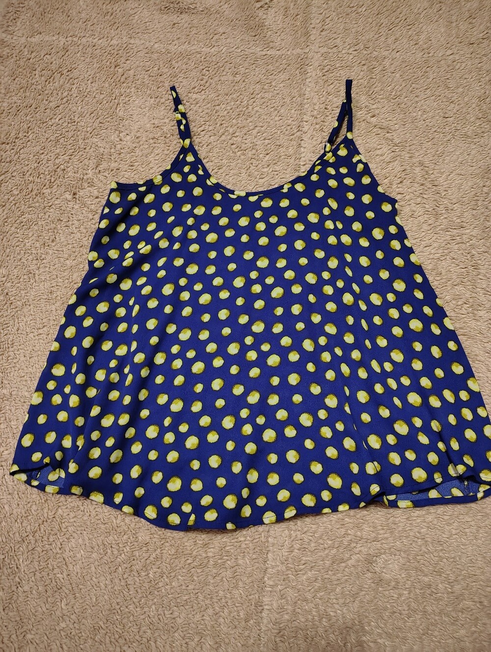Apt. 9 Women's Flowy Spaghetti Strap Babydoll Tank Cami Lightweight Sheer Navy